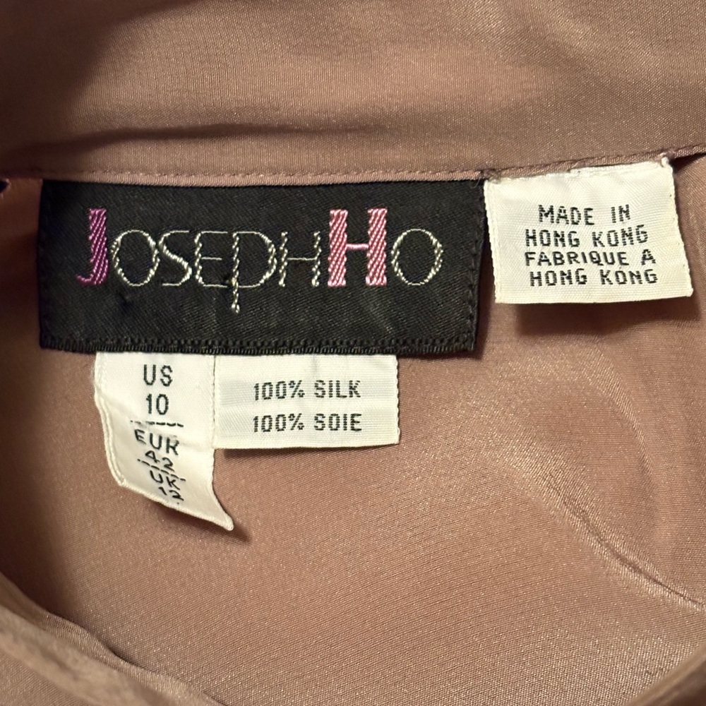 Vintage Joseph Ho 100% Silk Blouse Embellished Western Boho Top Women’s Size 10 - Picture 11 of 15